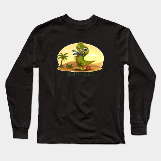 Tie - Rannosaurus Long Sleeve T-Shirt by ajaydesign